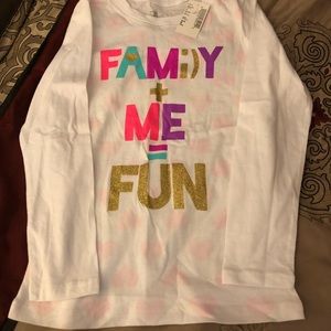 Lil Girl Size 6 white top with logo print